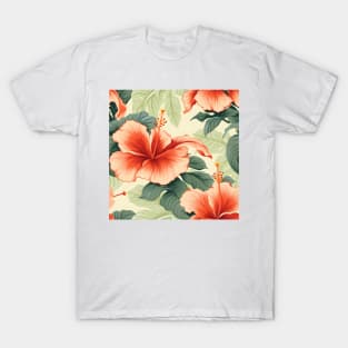 Hibiscus Flowers Pattern 5 T-Shirt